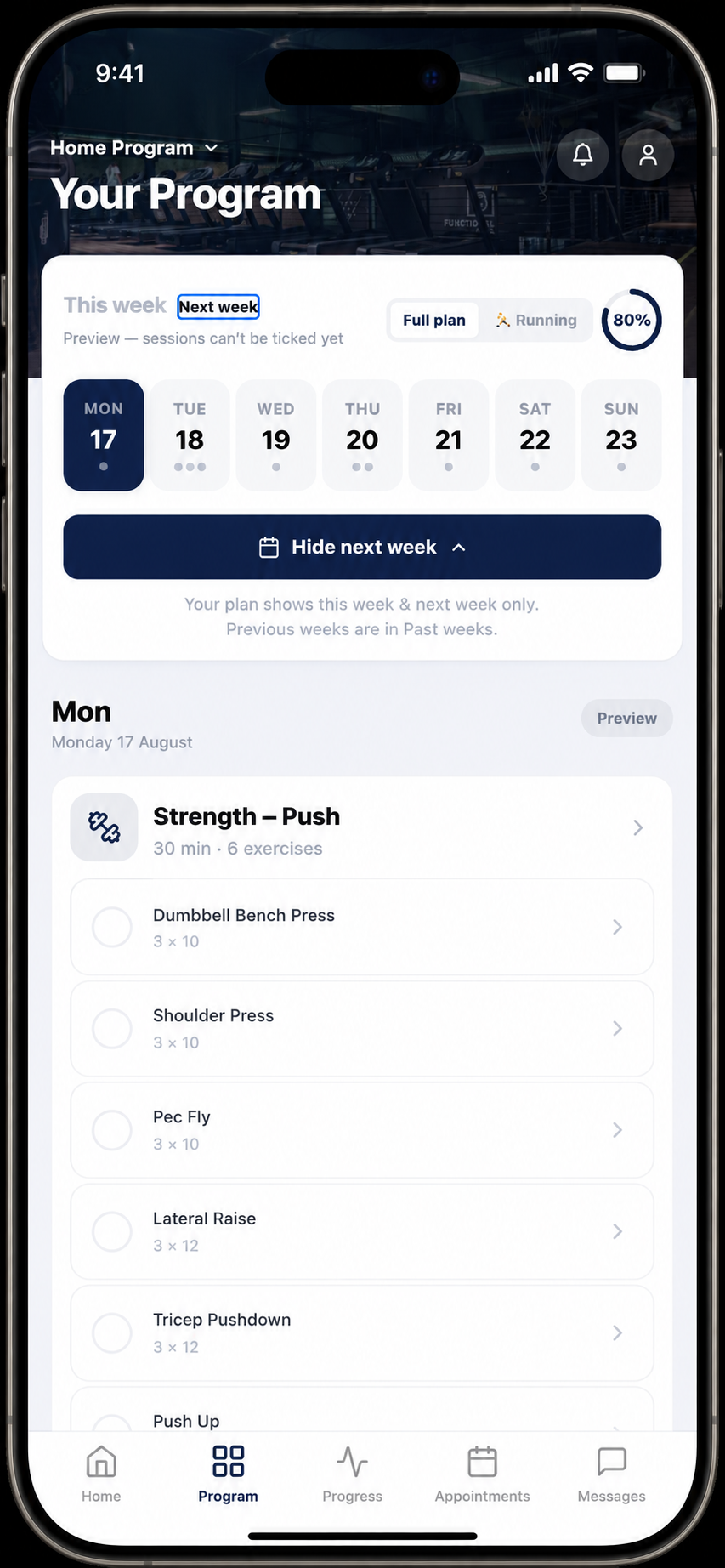 8 Strides weekly training program